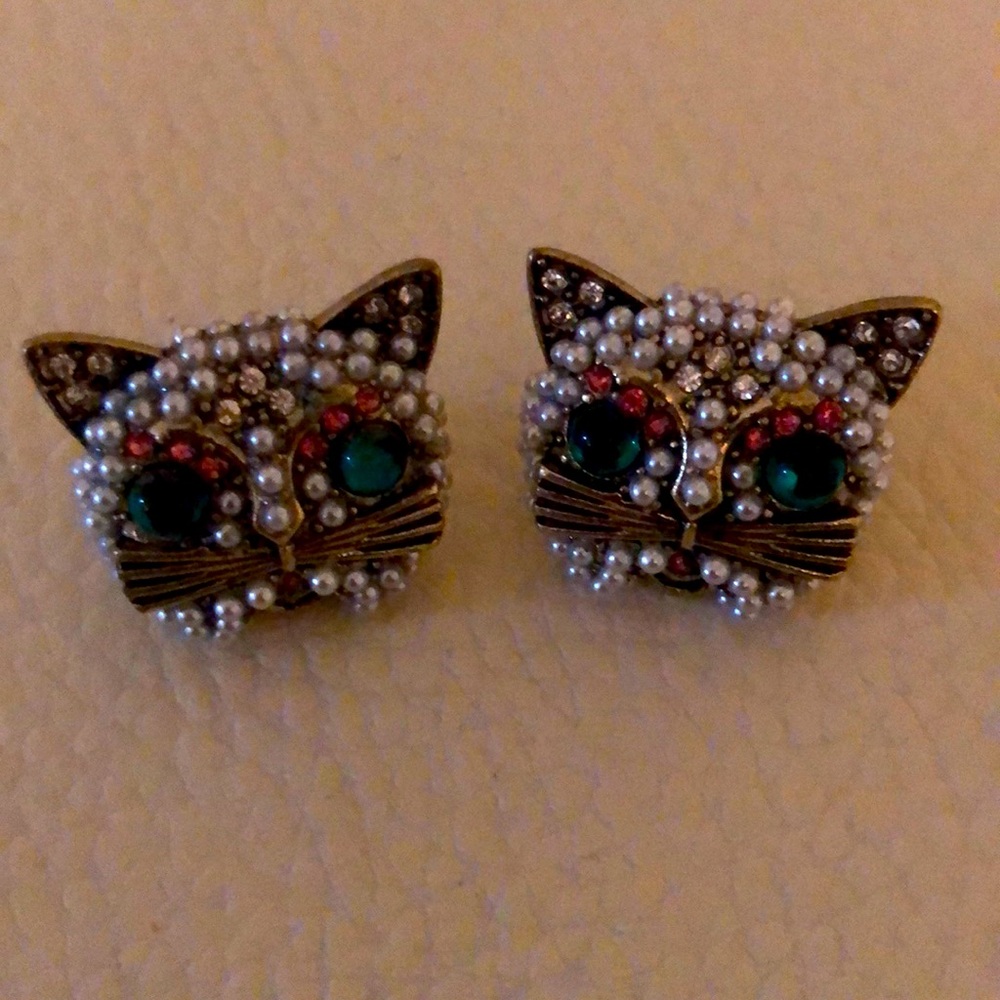 Betsey Johnson Pearl Bejeweled Earrings
